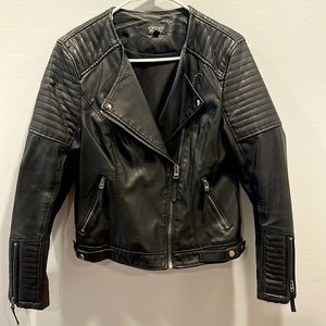 Faux leather motto jacket by TopShop 🖤